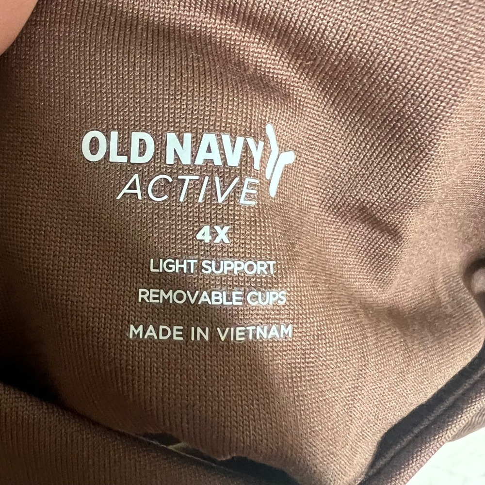 Old Navy Active Strappy Sports Bralette Plus Size 4X Brown Light Support NWT - Picture 7 of 7